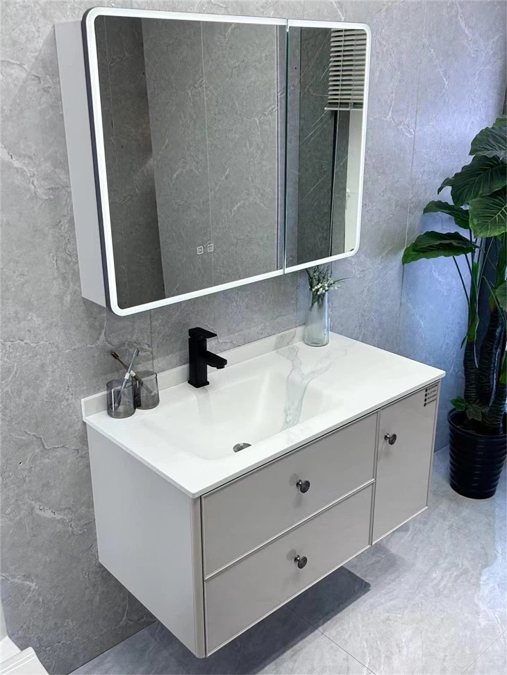 Sintered Stone Bathroom Wood Cabinet