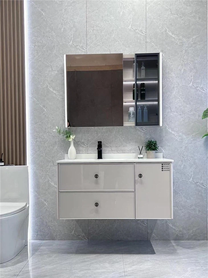 Sintered Stone Bathroom Wood Cabinet