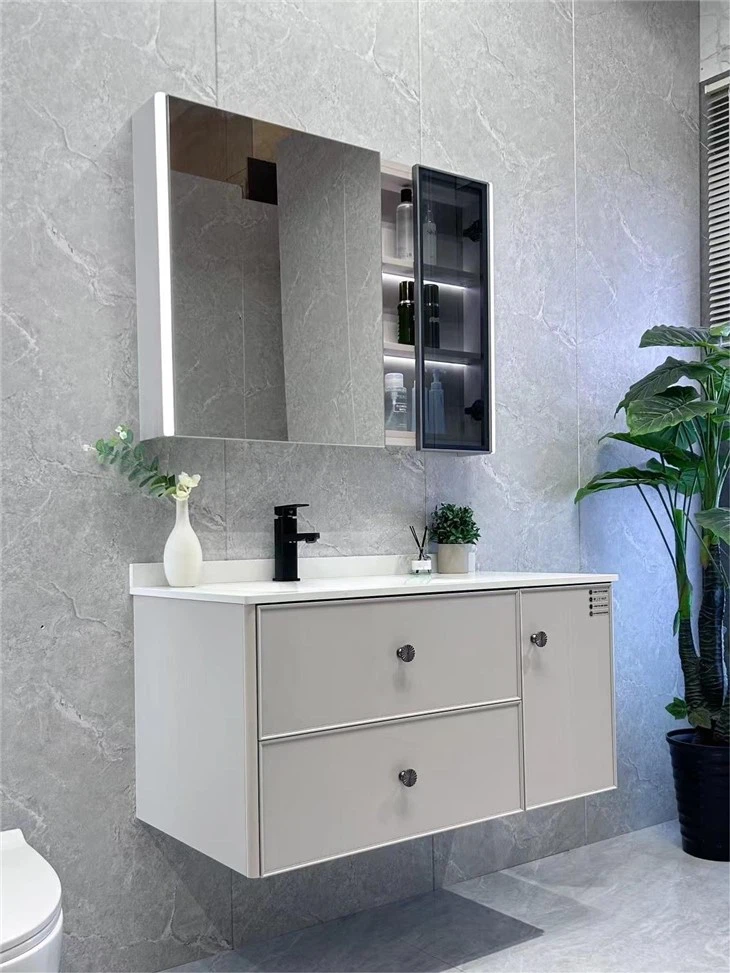 Sintered Stone Bathroom Wood Cabinet