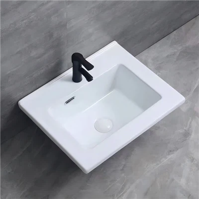Lavabo de baño de cerámica blanca